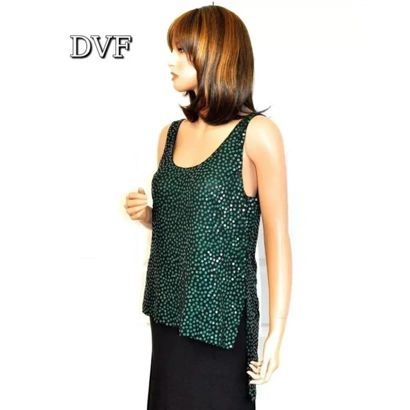 Silk Sequin Diane Von Furstenberg Emerald … - Picture 2 of 8